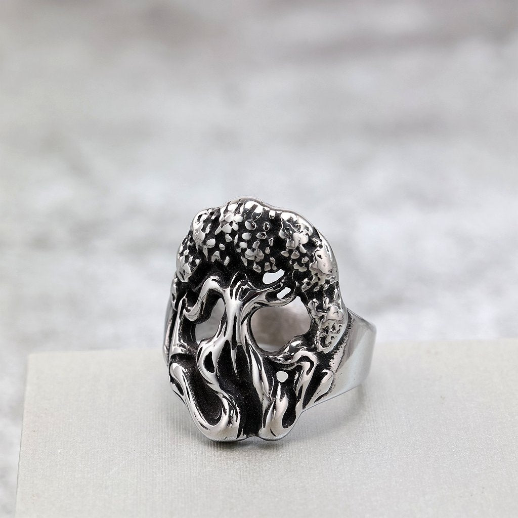 Punk Tree of Life Stainless Steel Men's Ring