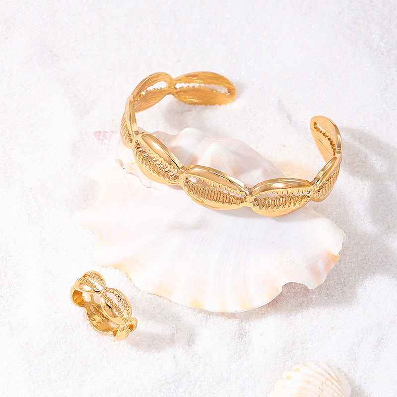 Personalized Marine Elements Bracelet and Ring Set for Women