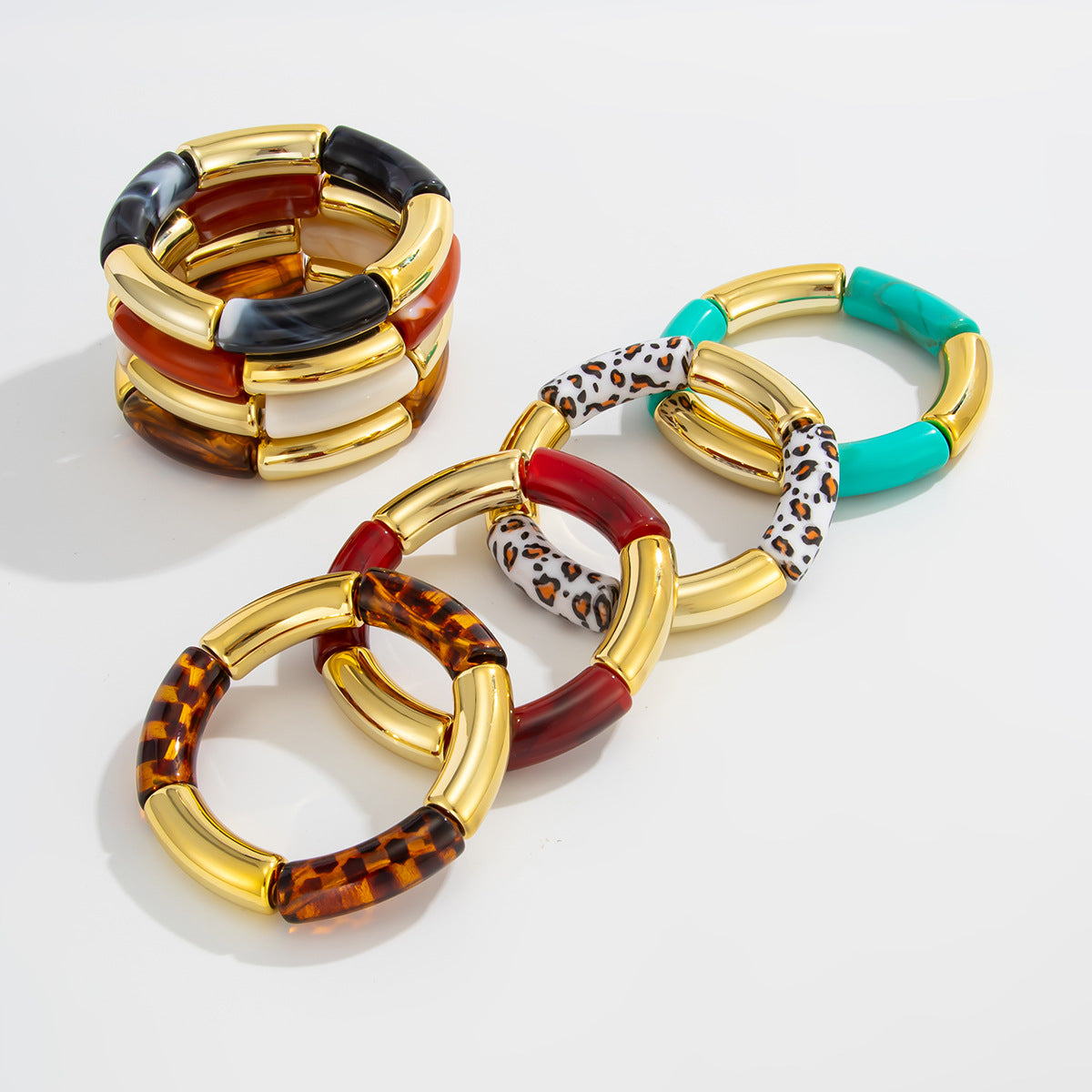 Planderful Vienna Verve Leopard Print Elastic Bracelet For Fashion Forward Women Retro Statement Jewelry