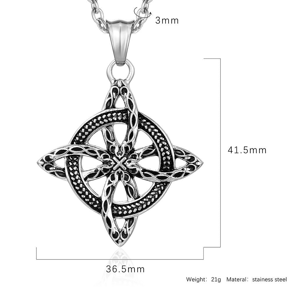 Planderful Nordic Celtic Eternal Loop Knot Necklace Durable Steel Pendant For Nordic Culture Lovers Gift