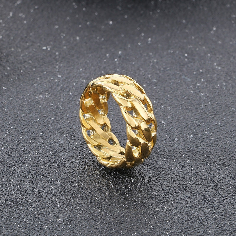 Planderful Mens Titanium Steel Punk Locomotive Ring Bold