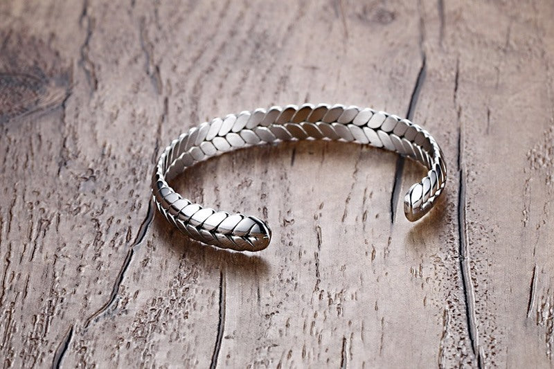 Trend Simple Women's Bracelet 8MM Stainless Steel Wheat Ear