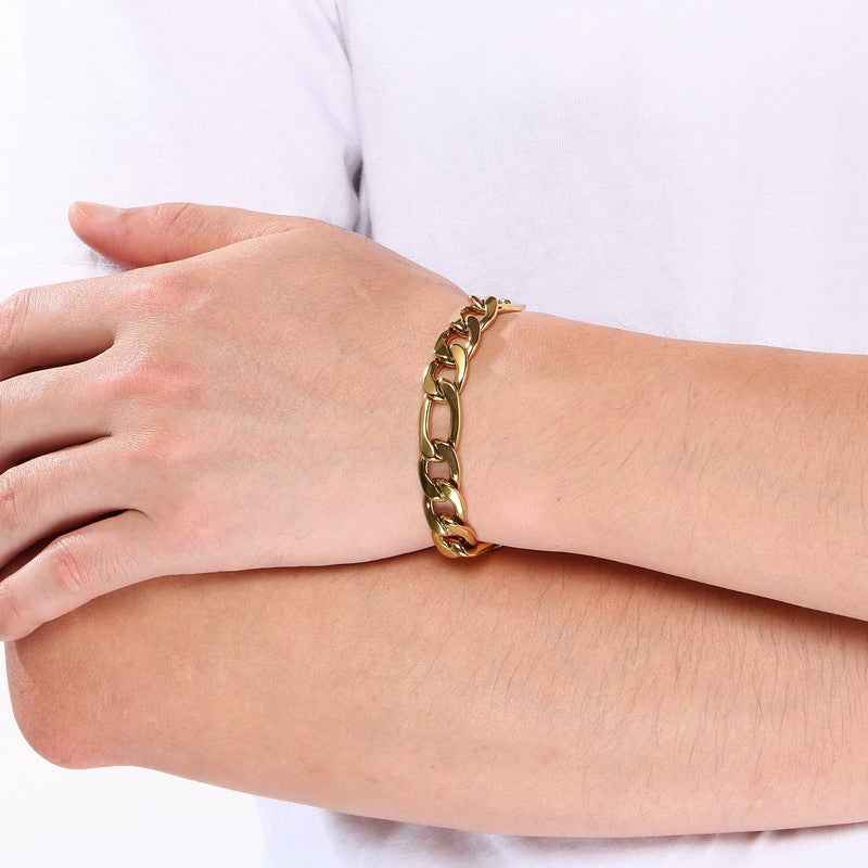 Figaro Titanium Steel Bracelet – Daily Unisex Neutral Wind Element Chain Nk Chain Bracelet