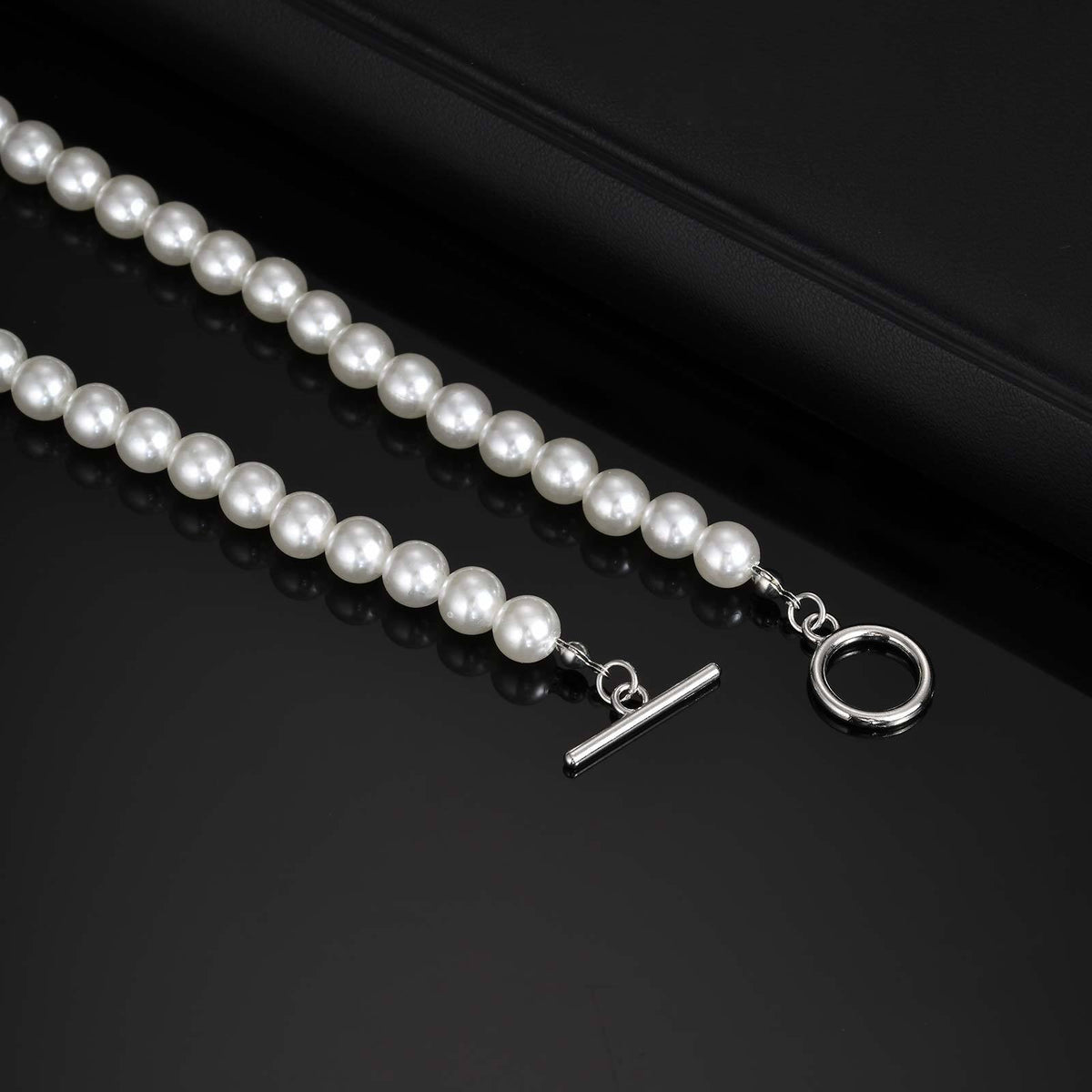 Baroque Style Alloy Toggle Clasp Imitation Pearl Beaded Necklace – Unisex