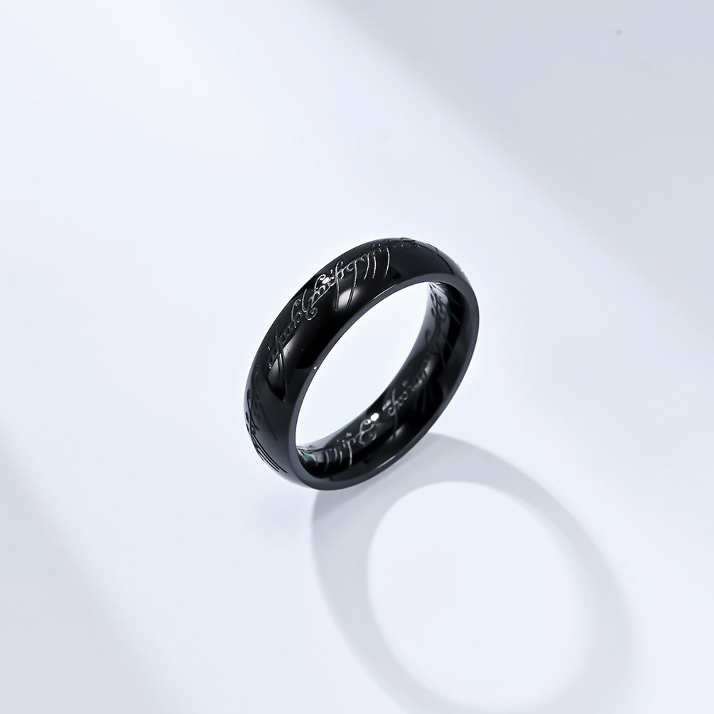 Cross-Border Film And Television Titanium Steel Ring For Men