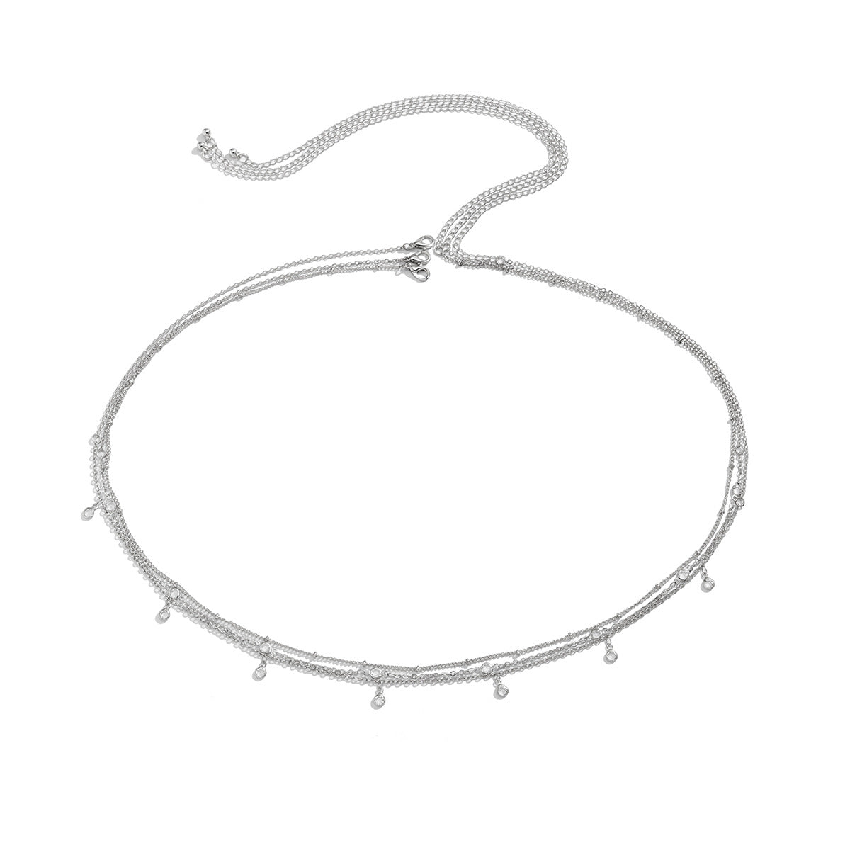 European and American Jewelry Body Chains with Bikini Rhinestones and Tassels for Women