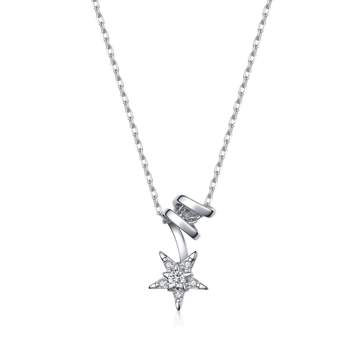 925 Sterling Silver Star Moissanite Necklace