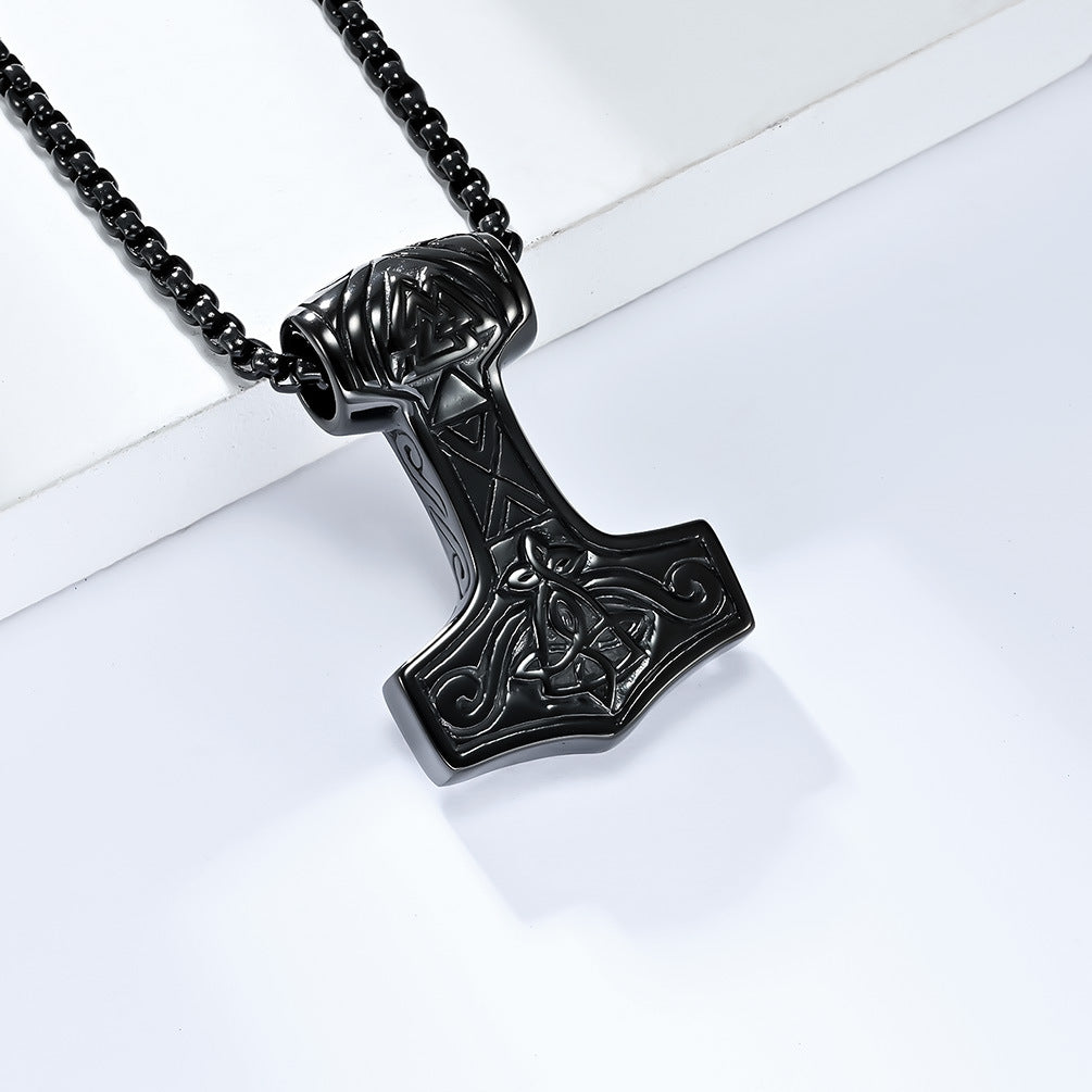 Cross-Border Amazon Nordic Style Viking Thor's Hammer Necklace