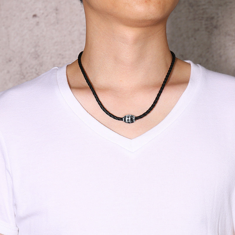 Chinese Style Jewelry Stainless Steel Nine-Character Mantra Pendant for Men