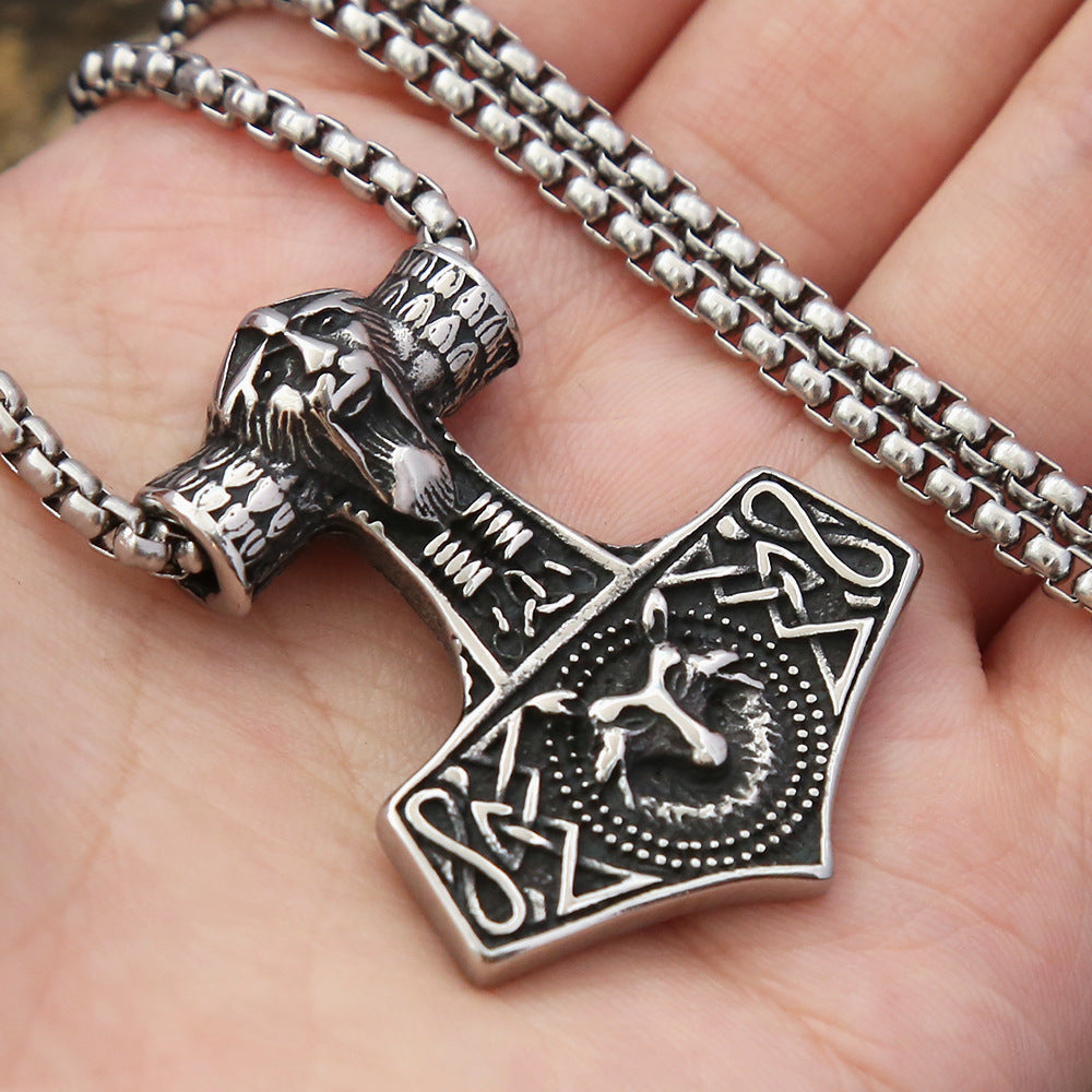 Cross-Border Retro Stainless Steel Viking Necklace Jewelry