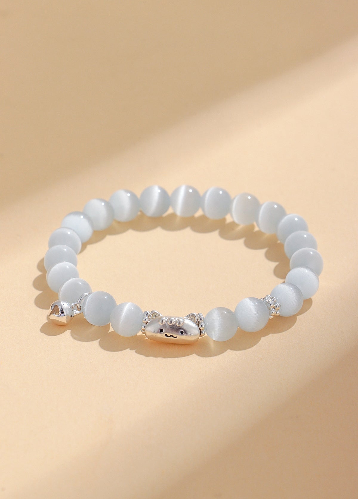 999 Silver Agate Cat Bracelet