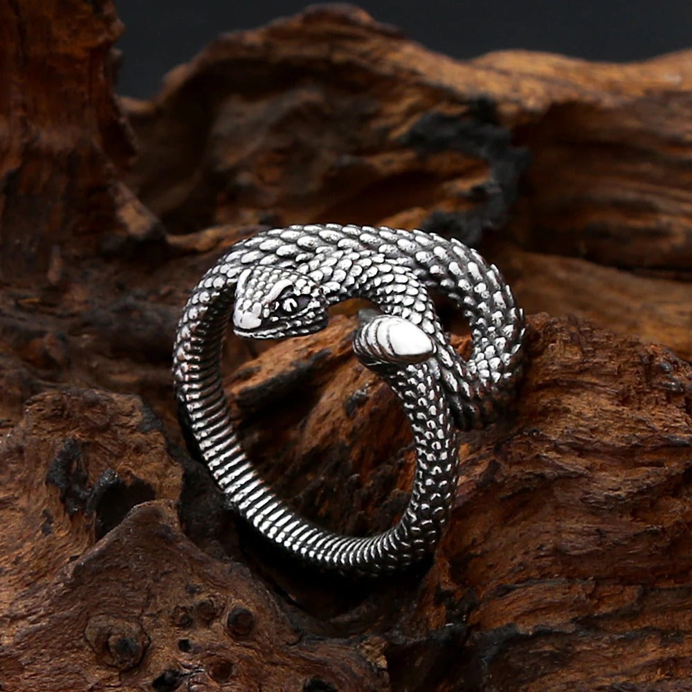 Punk Snake Stainless Steel Men's Ring