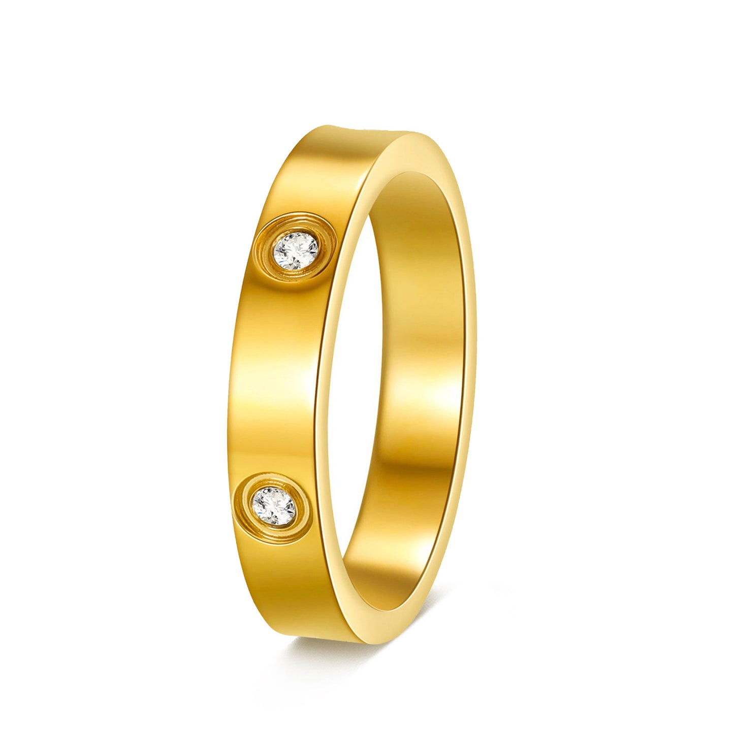 Planderful Everyday Genie Stainless Steel Zircon Ring For Unisex Wear Durable Six Zircon Stones Jewelry