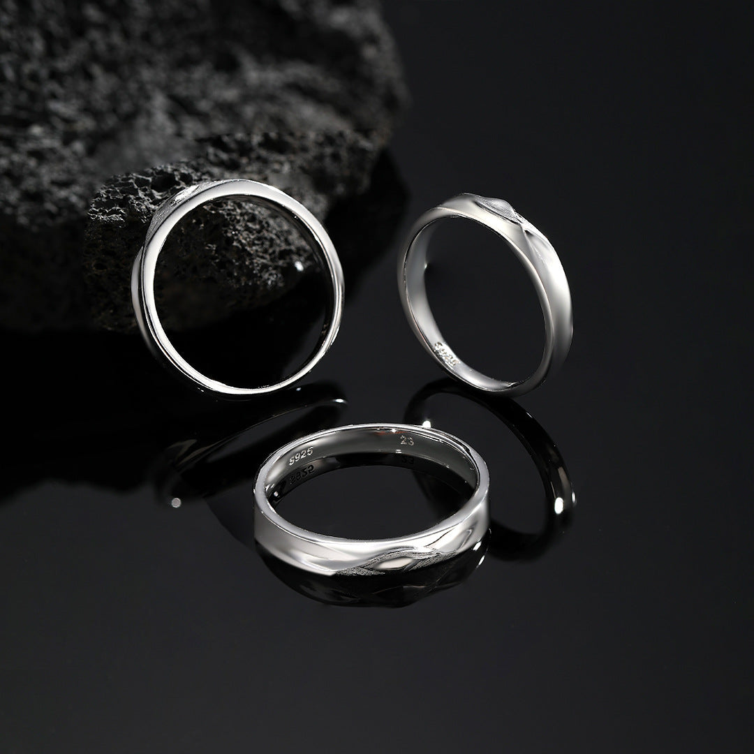 Minimalist Weaving 925 Sterling Silver Men's Ring