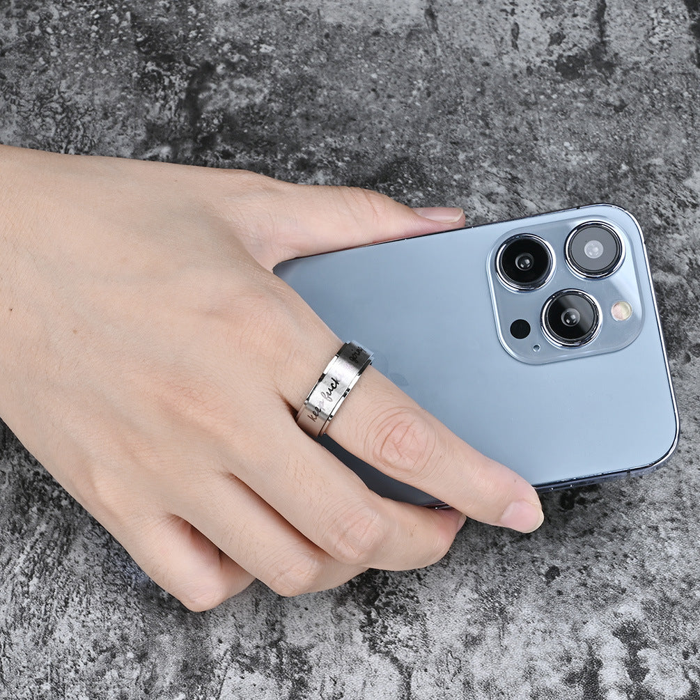 Inspirational Rotatable Titanium Steel Ring for Men