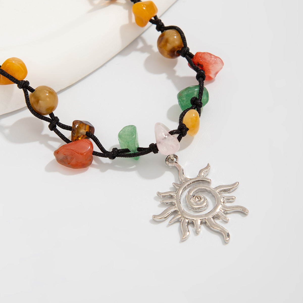 Planderful Vienna Verve Beaded Pendant Bracelet For Women Adjustable Pull Rope Statement Star Sun Charm