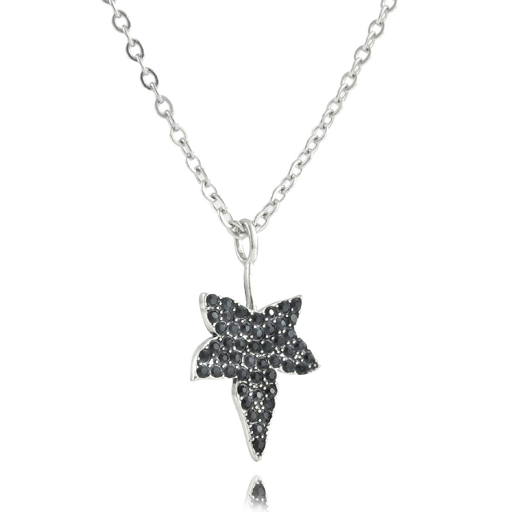European And American Stainless Steel Leaf Pendant Necklace