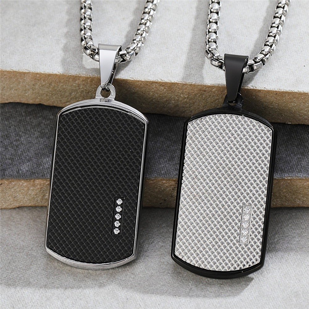Planderful Titanium Steel Pendant Unisex Protection Shield Necklace For Men And Women