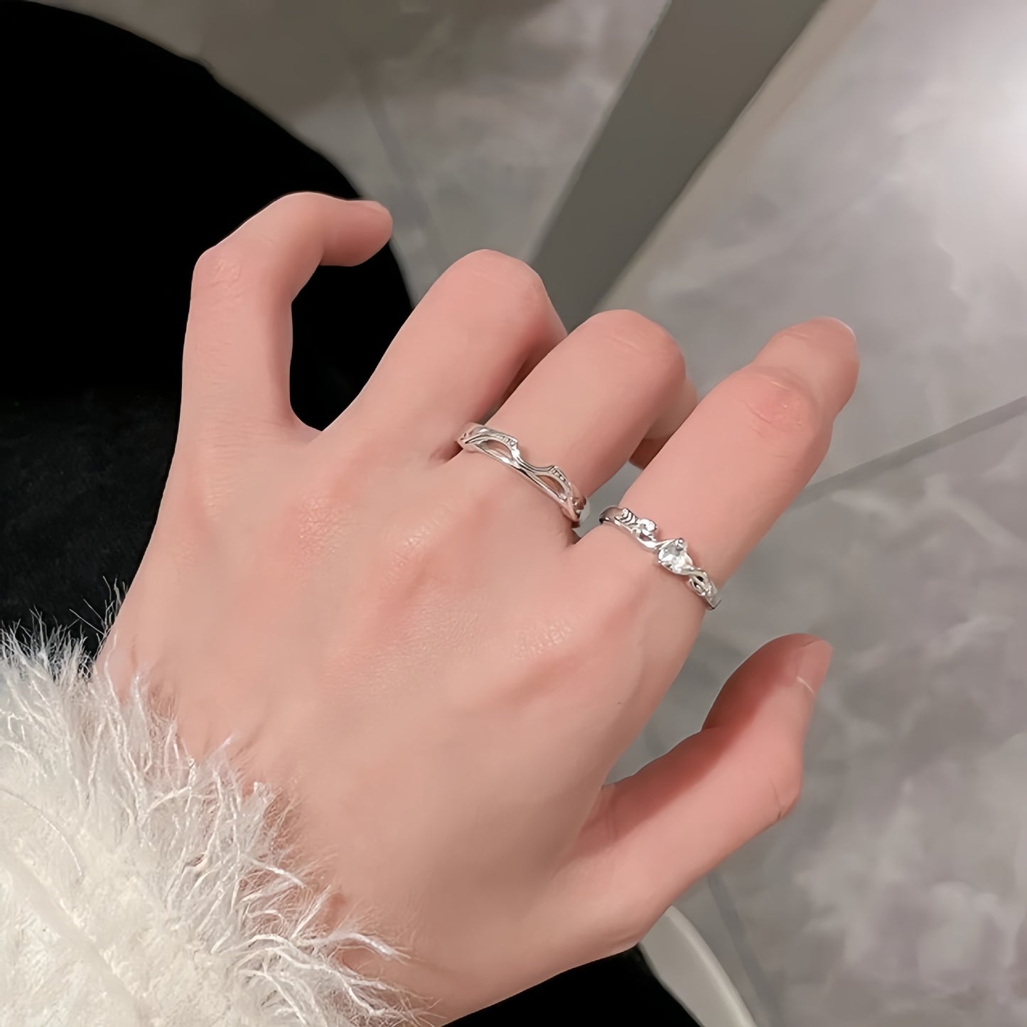 Planderful Sterling Silver Cupid's Arrow Ring For Couples Adjustable Fit Elegant Gift For Girlfriend Or Boyfriend