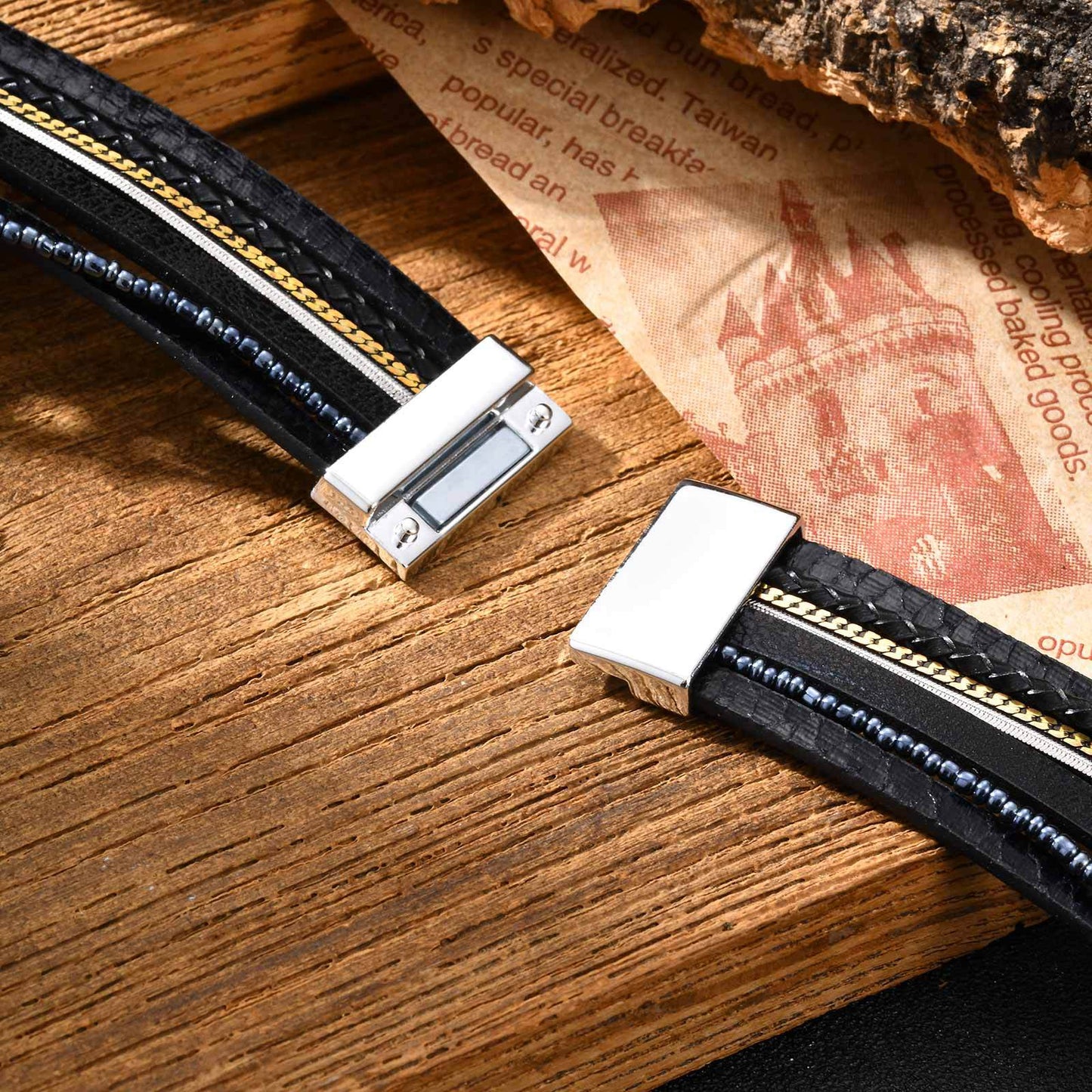 Planderful Durable Feather Turquoise Alloy Bracelet For Men