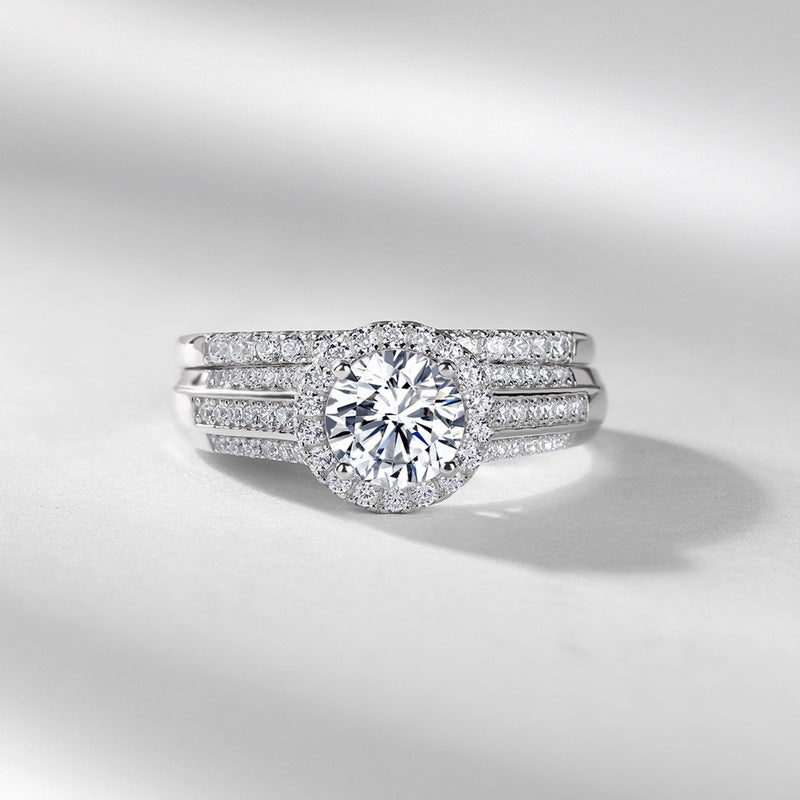 Planderful Stackable Moissanite Sterling Silver Ring – 6.5 × 6.5 mm, 1 ct – Style 4