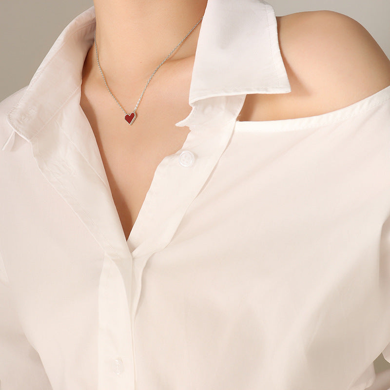 Luxurious French Retro Heart Necklace with Gold Plating for Women by Planderful