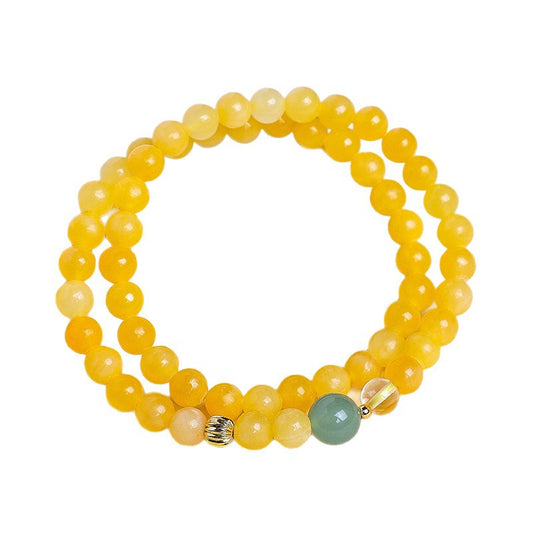 Topaz & Aventurine Double-Wrap Bracelet