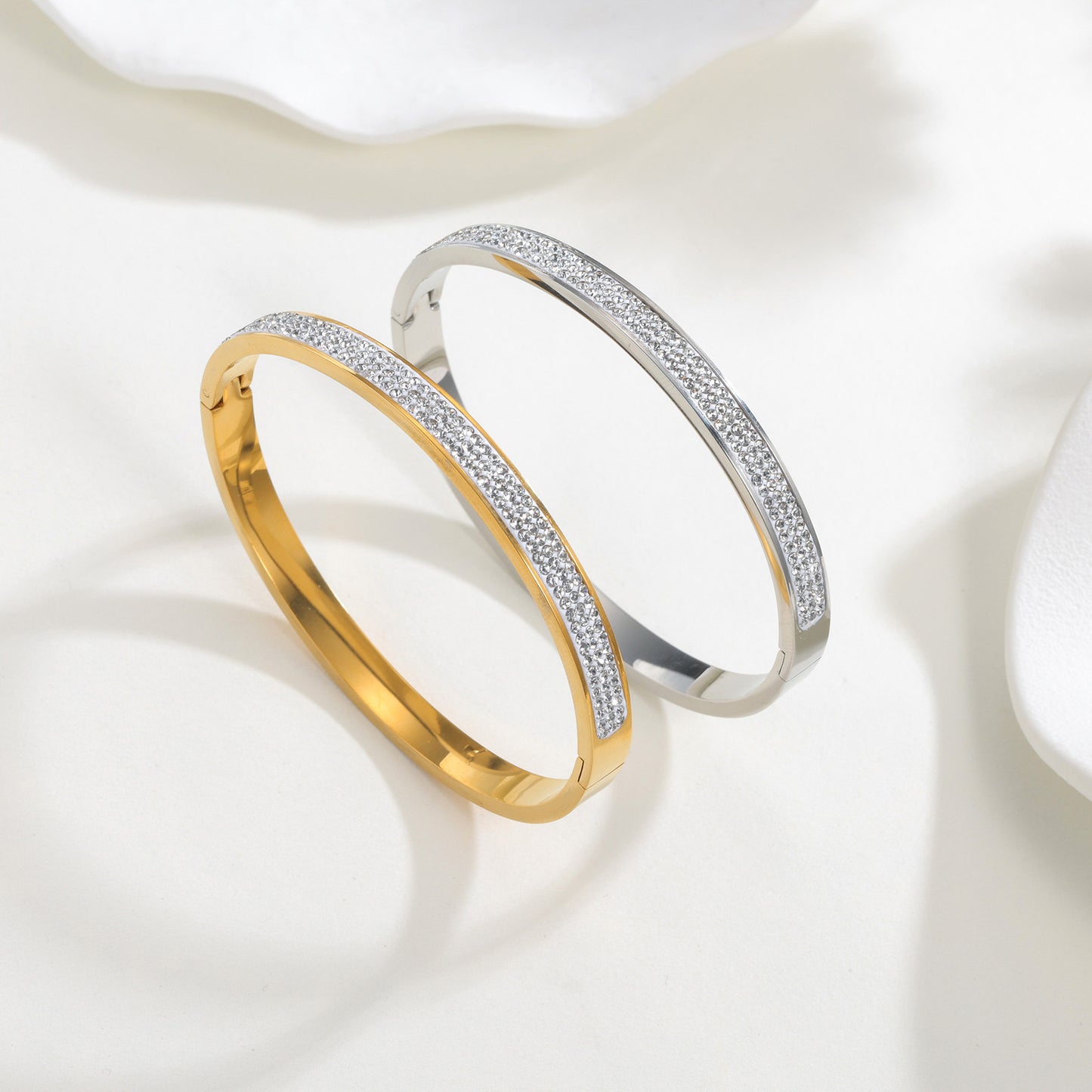 Planderful Titanium Steel Buckle Bracelet Zircon For Women