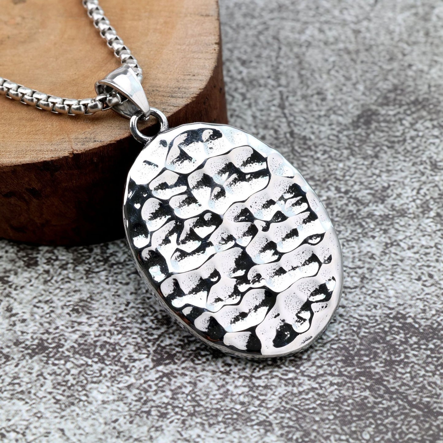 Planderful Crown Skull Pendant For Men Stainless Steel Single Sided Punk Style Jewelry