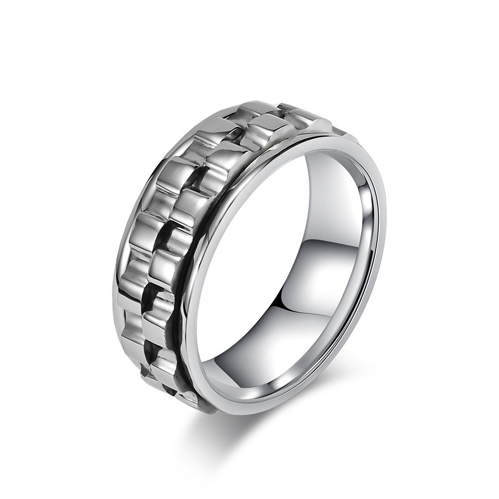 Planderful Everyday Genie Rotating Gear Ring Stainless Steel Stress Relief Unisex Ring Size 7 12