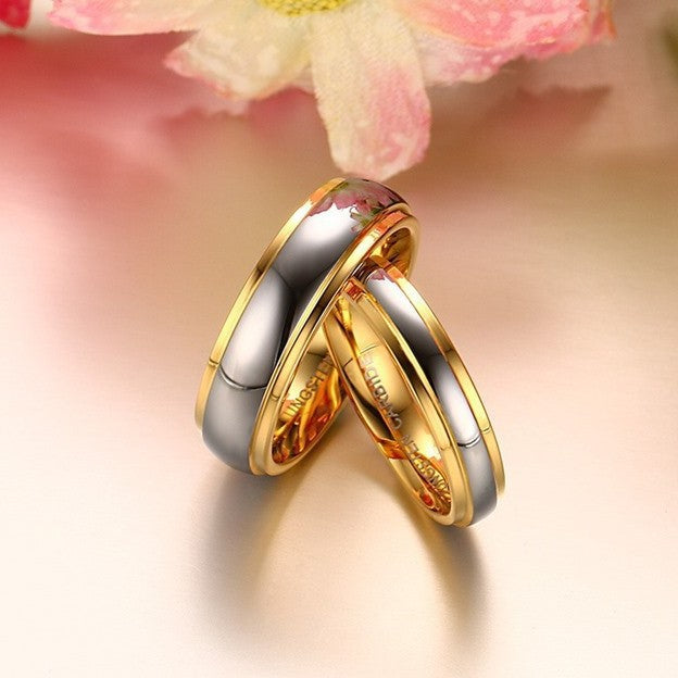 Tungsten Gold Couple Ring European Style Fashion Ring