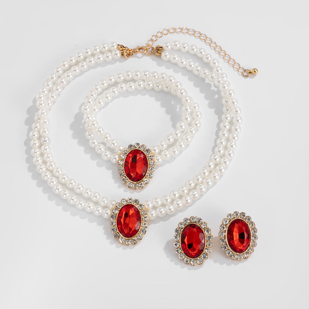 Planderful Vienna Verve Collection – Elegant Retro Pearl and Zircon Jewelry Set