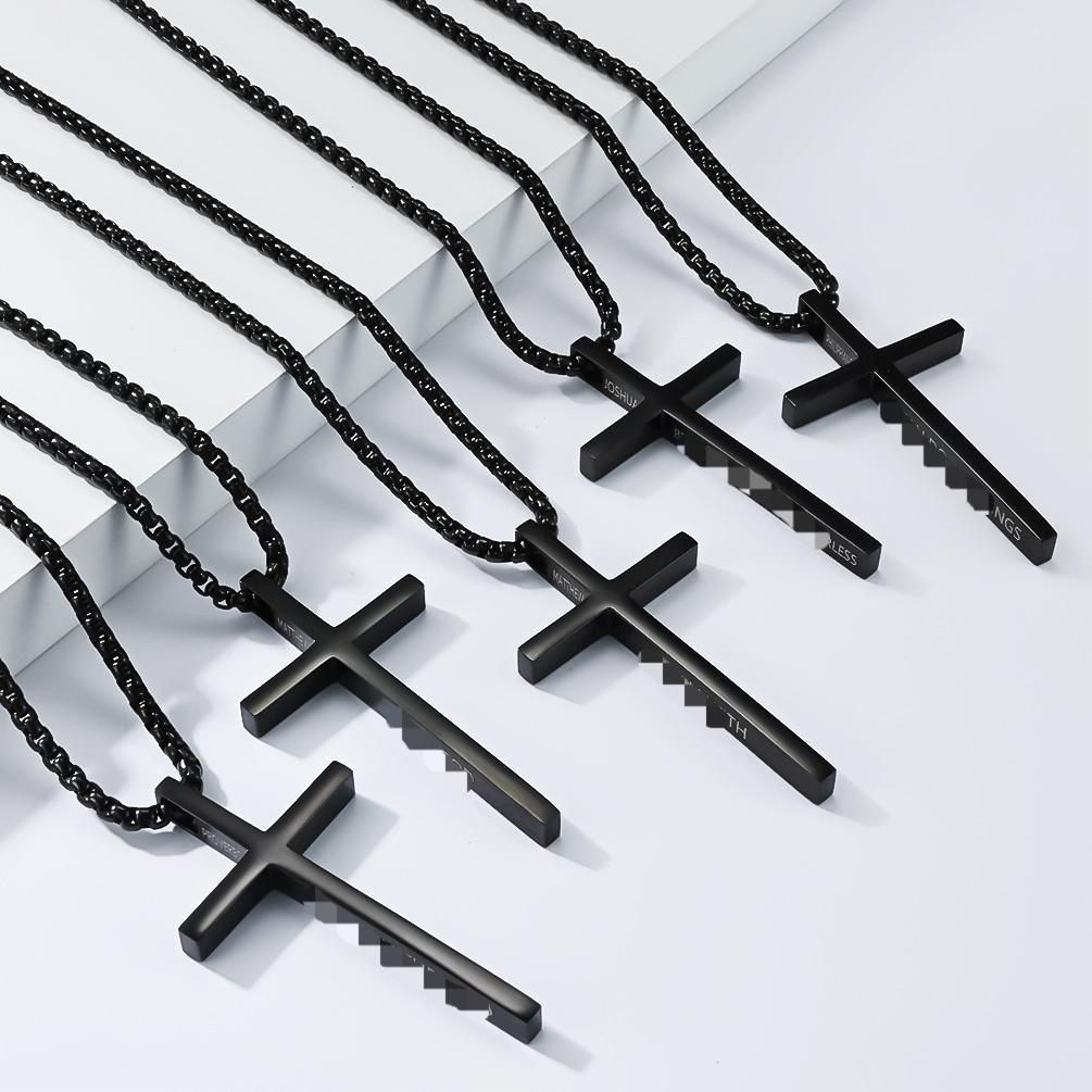 Engraved Verse Pendants & Chains — Silver or Black