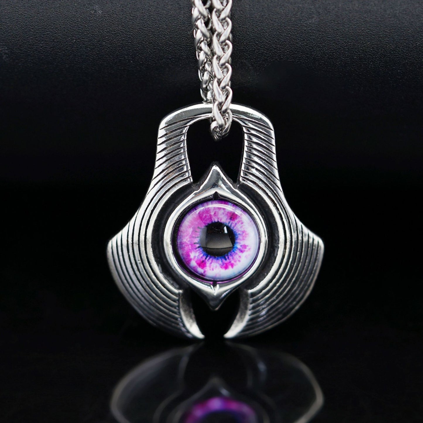 Steel Necklace – Vintage Devil's Eye Pendant