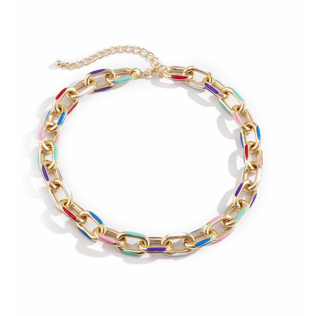 Planderful Vienna Verve Color Cross Chain Necklace For Women Creative Geometric Statement Jewelry