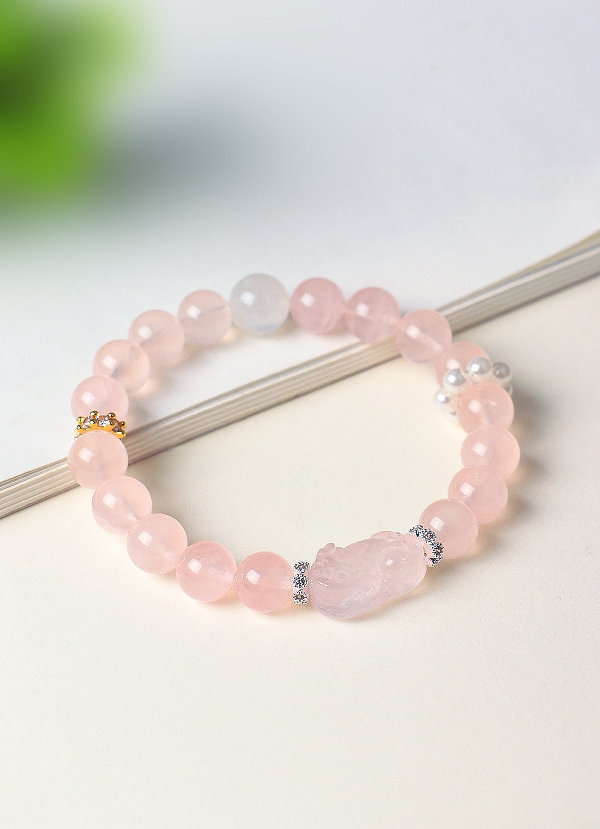 Rose Quartz Crystal Pixiu Bracelet