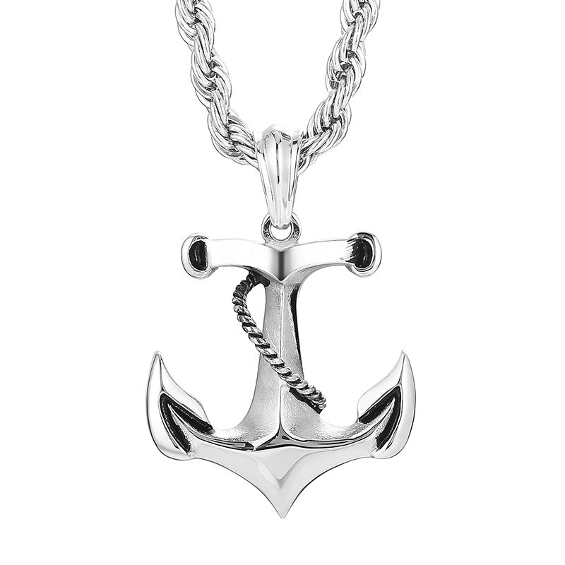 Pirate Anchor Skull Pendant for Men with Stainless Steel Chain