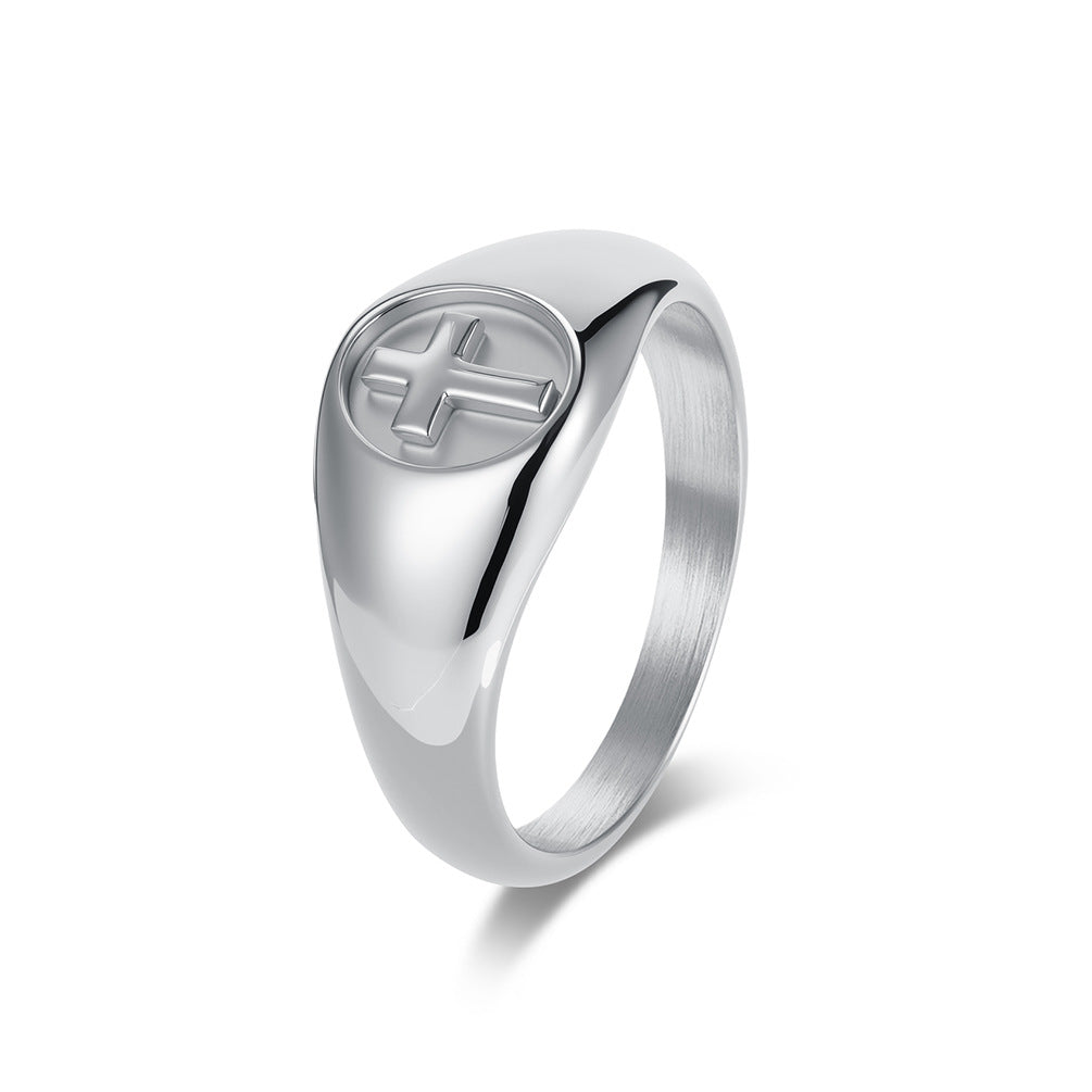 Stainless Steel Cross Ring