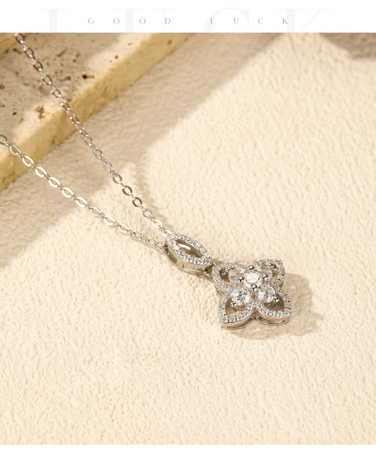 Planderful Everyday Genie S925 Sterling Silver French Retro Flower Necklace – Bright and Luxurious Jewelry for Women