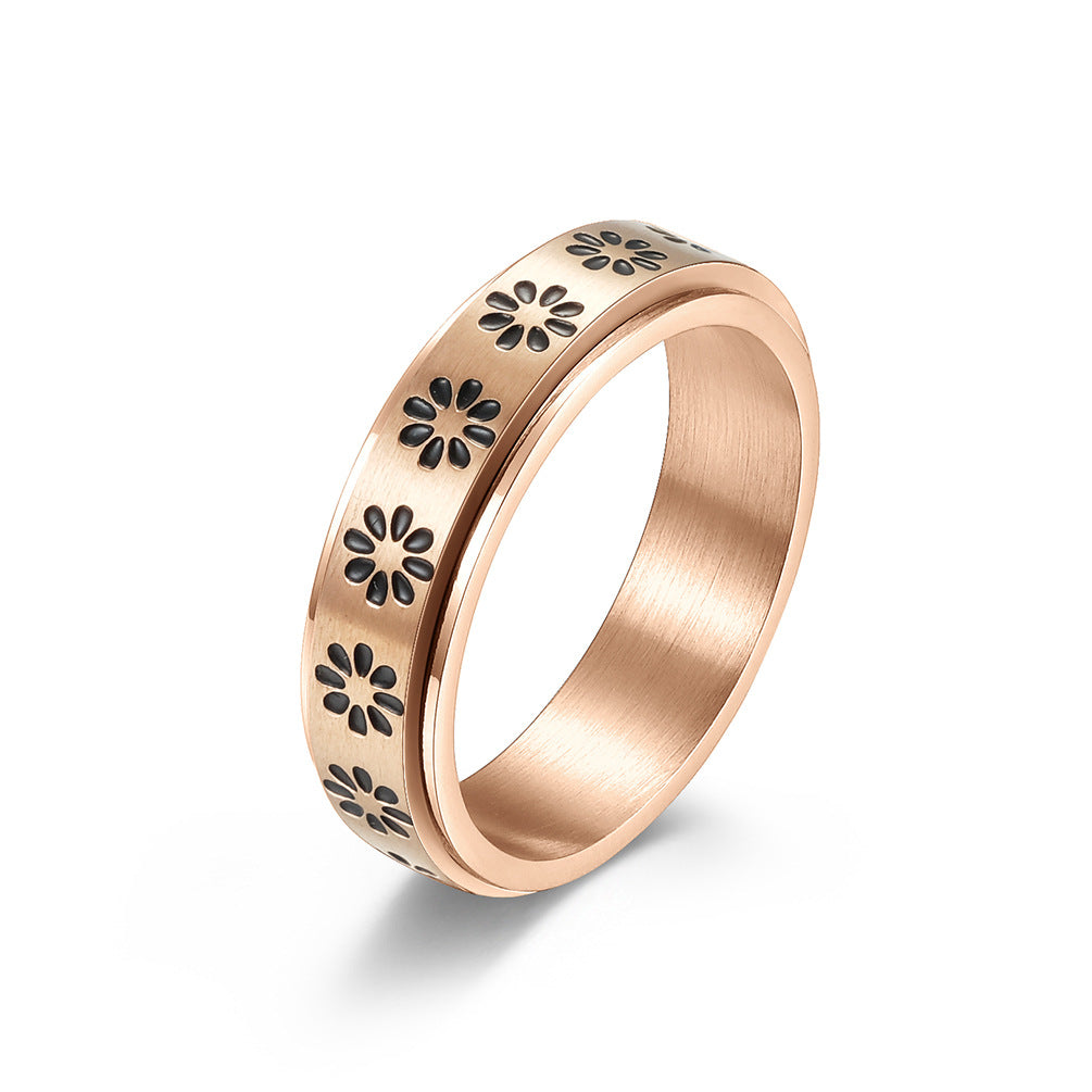 Cross-Border Amazon Rotating Titanium Steel Rings for All