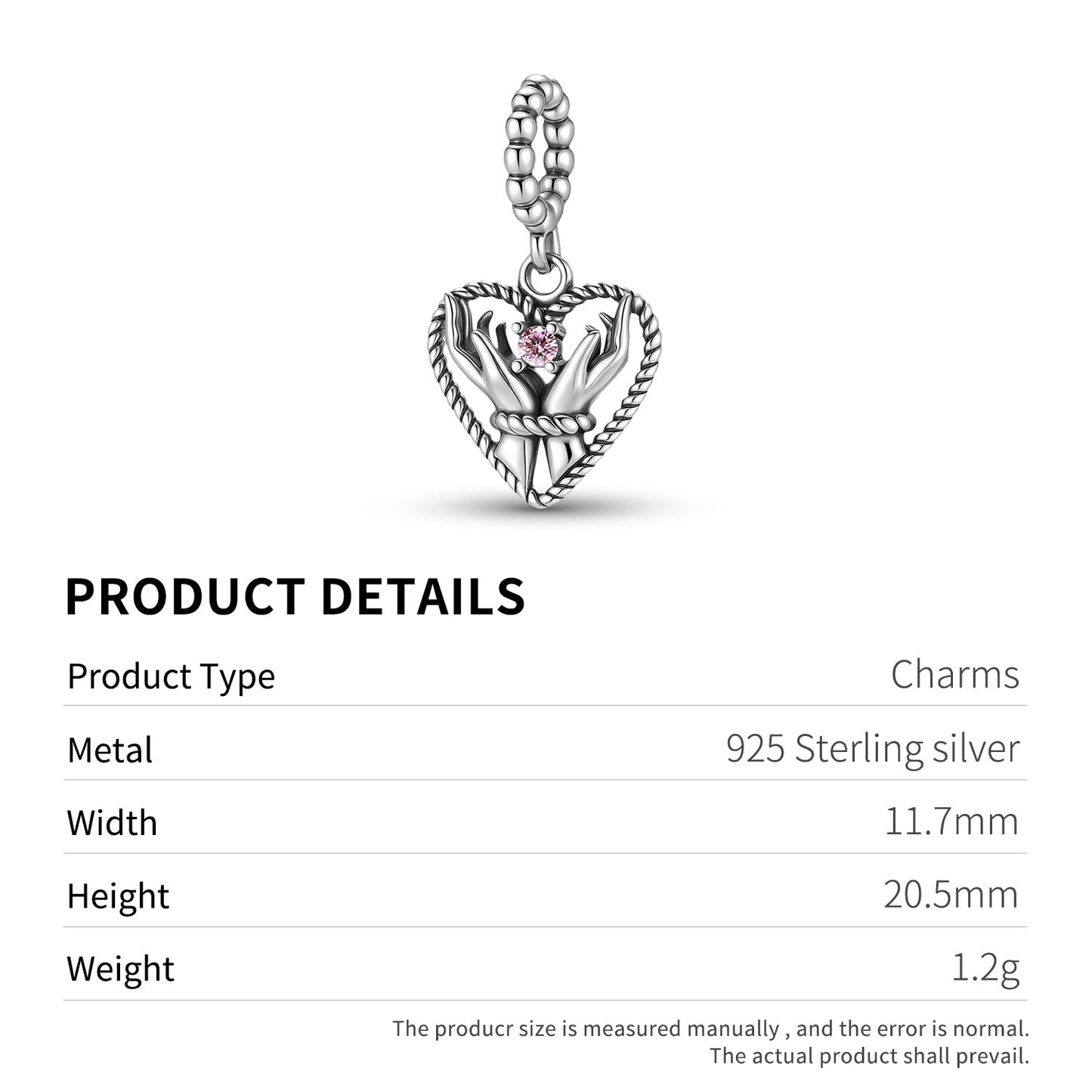 Planderful Jewelry Sterling Silver Heart Pendant With Zircon