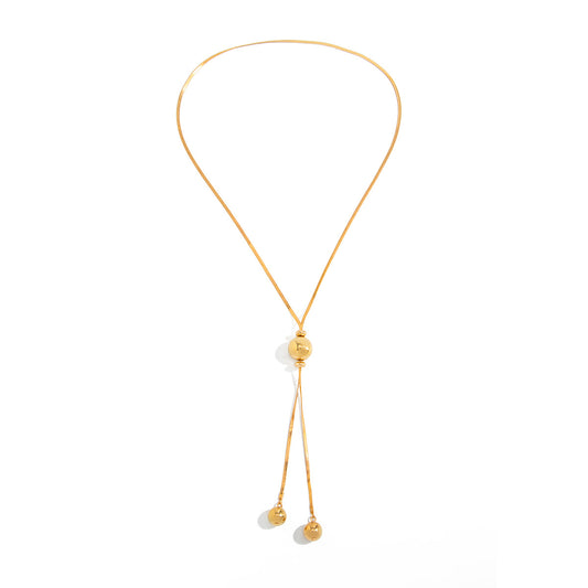 Adjustable Round Bead Y-Necklace