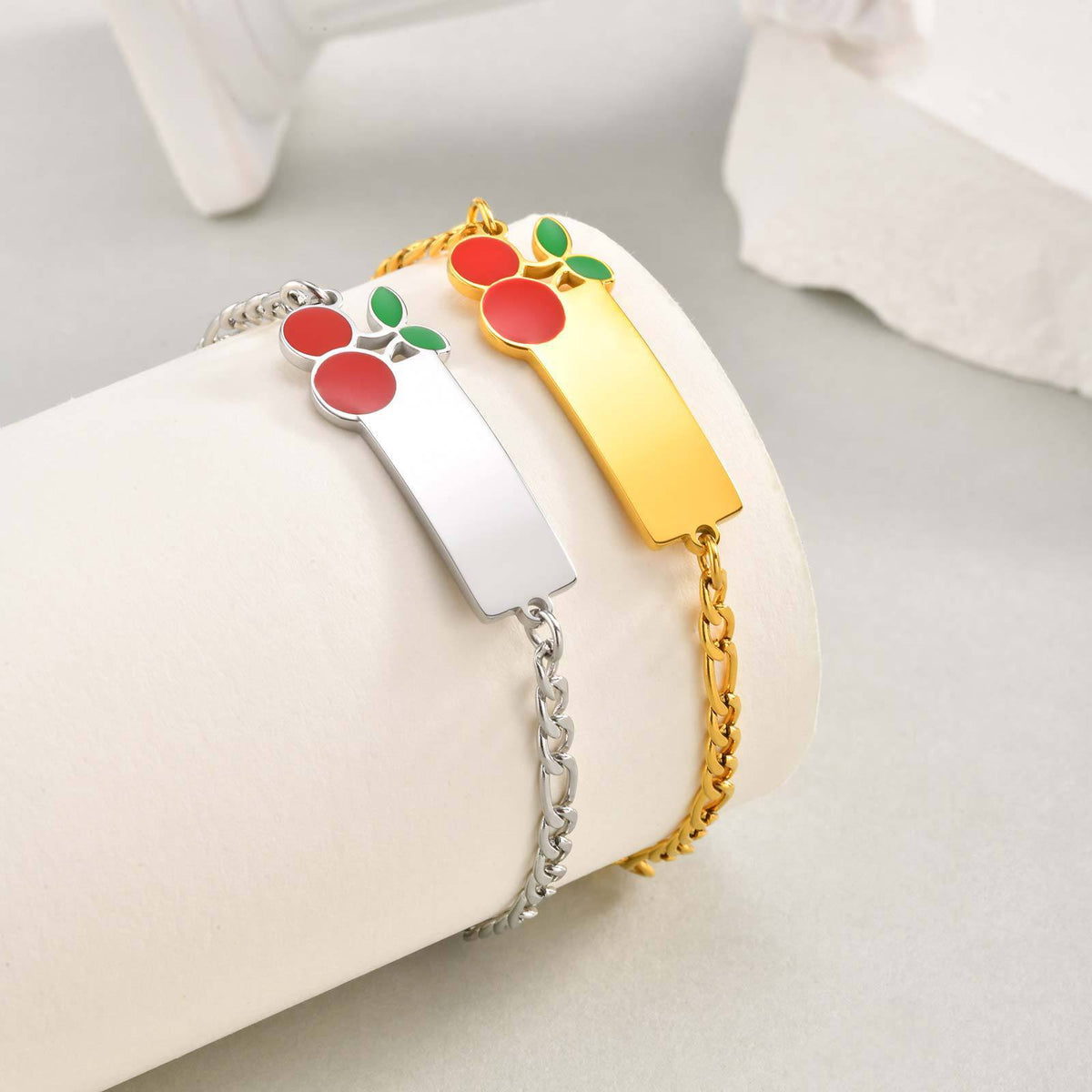 Children'S Cute Three To Stainless Steel Bracelet