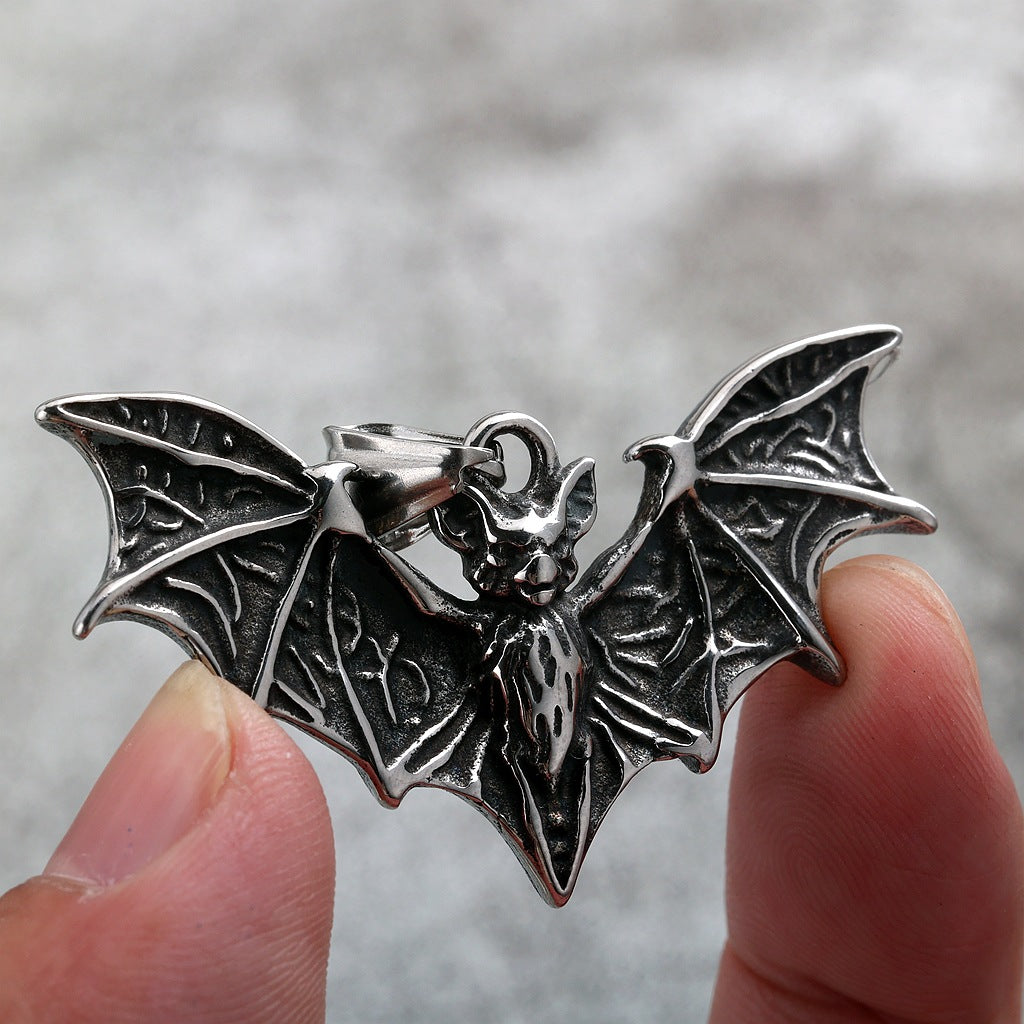 Punk Bat Stainless Steel Men's Pendant Necklace