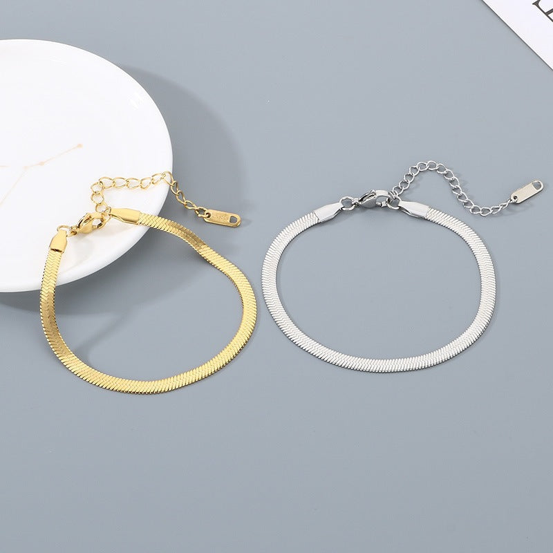 Minimalist Daily Commuter Multi-Size Blade Chain Unisex Bracelet Stainless Steel Bracelet