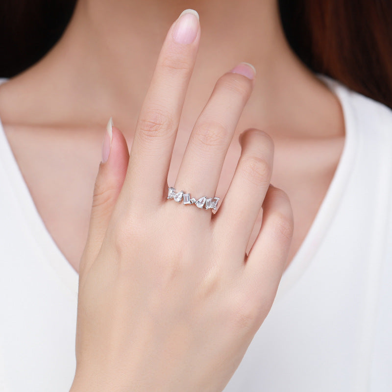 New Sterling Silver Zircon Finger Ring - Popular Cross-border Jewelry