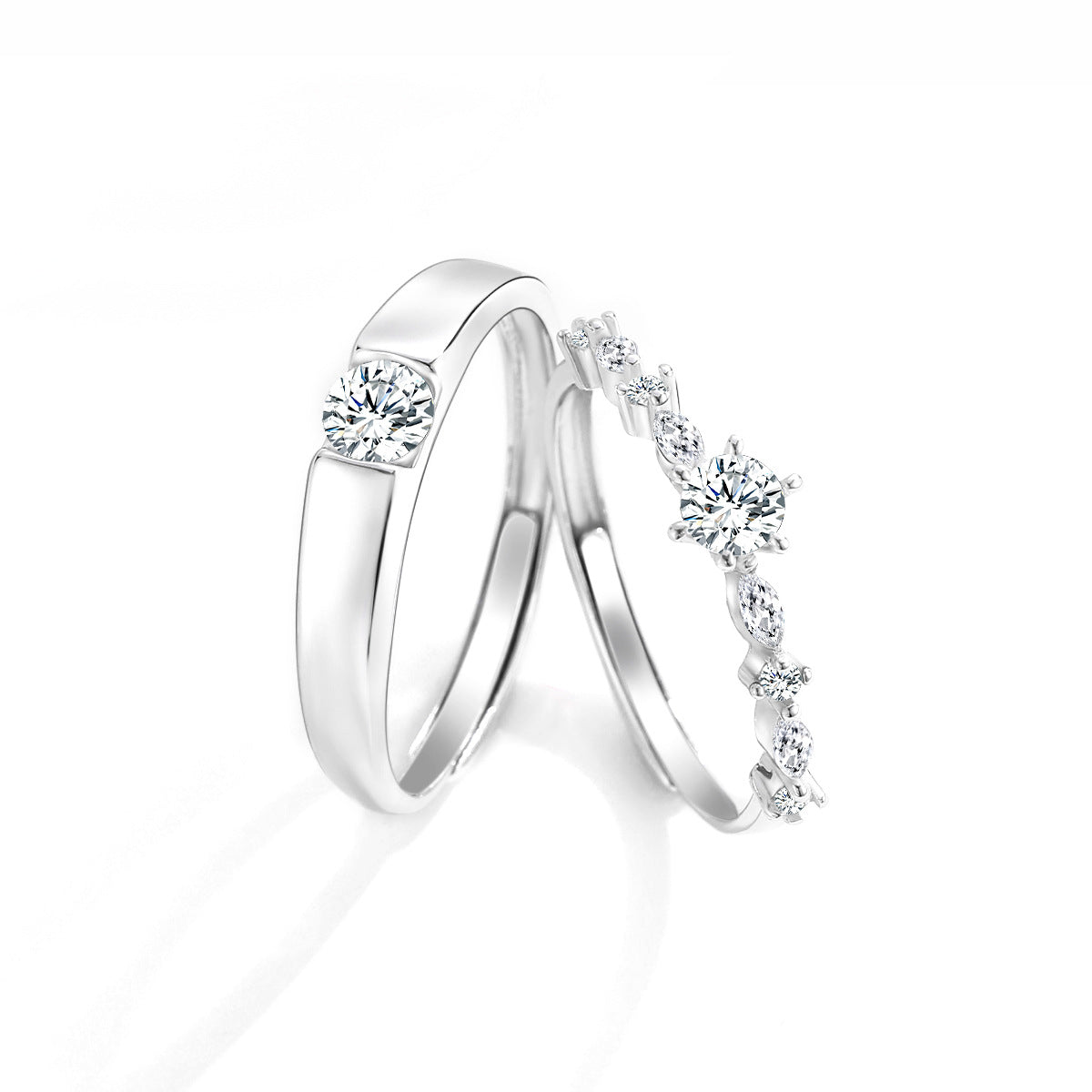 Minimalist Moon Sun S925 Sterling Silver Ring
