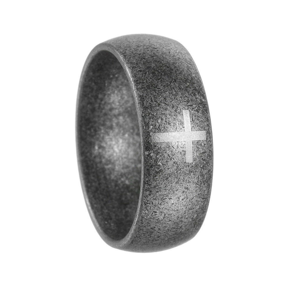 Planderful Everyday Genie Cross Pattern Stainless Steel Ring For Unisex Protection Statement Jewelry