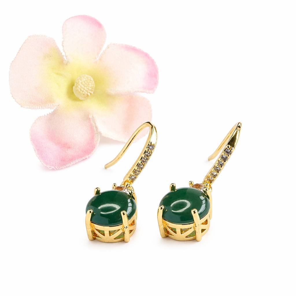 Blue-Water Jadeite Hook Earrings