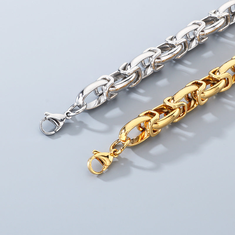 Back Chain Bracelet – Hip Hop 10mm Oval Emperor Chain Stainless Steel Men's Bracelet
